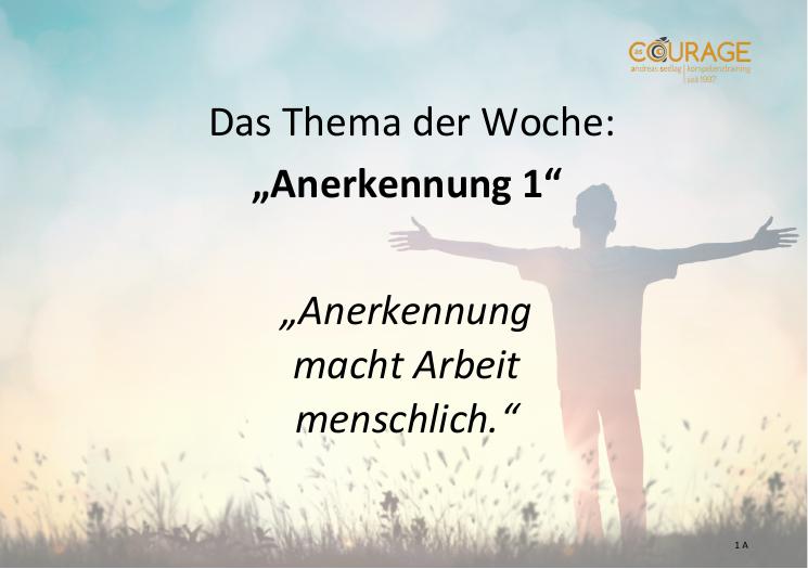 Karte Vorderseite – Anerkennung